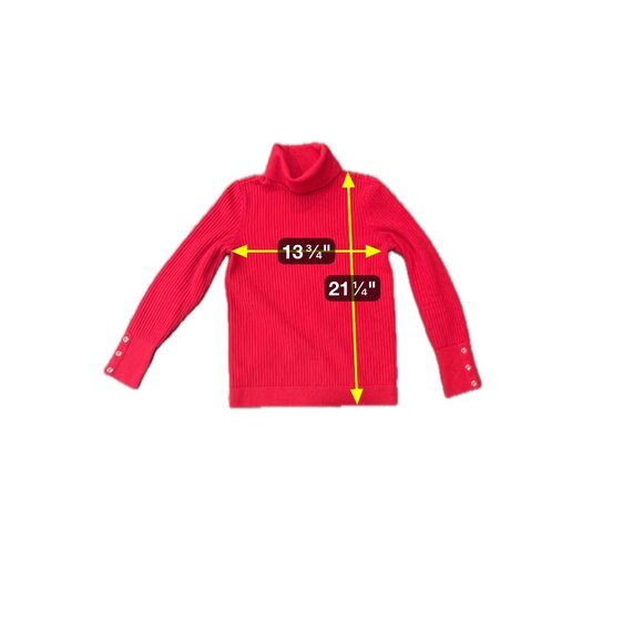 Talbots Red Ribbed Turtleneck Pullover Sweater Sz Small Cozy Knitwear Staple - Picture 9 of 11